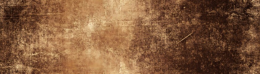 Fototapeta premium A textured surface exhibits varied shades of brown, with noticeable surface marks and scratches.