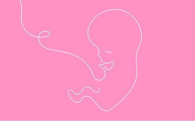 grafica, disegno, feto, bambino,, stilizzato, linea, linea singola,, filo, gravidanza, maternità