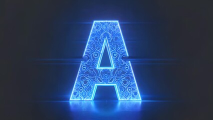 mesmerizing 4k animation of glowing neon abstract textures forming letter a isolated on dark background looping futuristic design perfect for typography animations motion graphics creative - Powered by Adobe