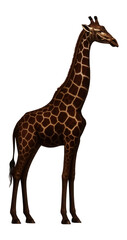 Naklejka premium Silhouette of a standing giraffe with unique markings