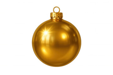 Gleaming golden ornament reflecting festive light, transparent backdrop enabling seamless holiday design integration
