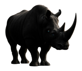 Obraz premium Rhinoceros silhouette with prominent horn and thick skin