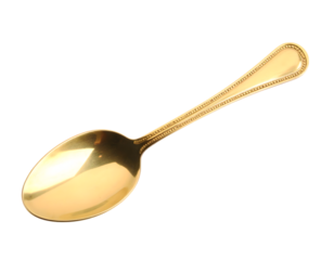 Golden spoon isolated on transparent background