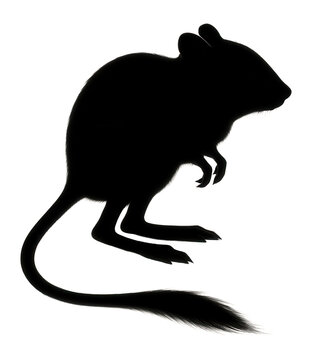 Kangaroo rat silhouette with long legs and tufted tail