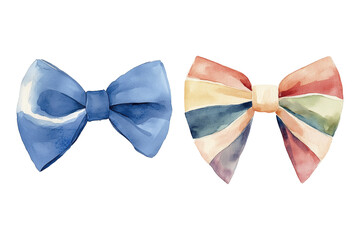 Watercolor Style Bow Ties Illustration