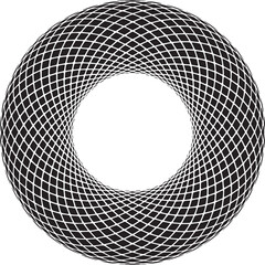 Stunning abstract monochrome donut shape with elegant line pattern for modern designs and creative projects