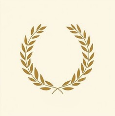 Gold laurel wreath golden design leaves.