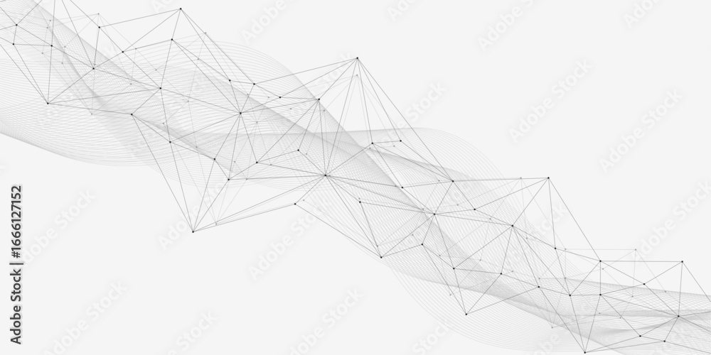 Wall mural global network connection website header or banner design. abstract background with connecting dots 