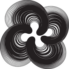 Stunning abstract black and white pattern with dynamic curves for modern creative projects