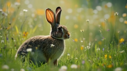 Obraz premium Rabbit in a meadow (1)