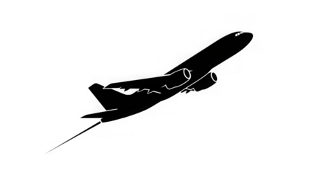 Airplane Silhouette Taking Off