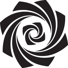 Elegant geometric spiral in black and white creates a modern artistic effect for your design project