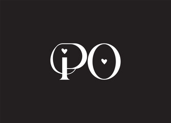 PO Logo Design Vector. Elegant Monogram Logo Design