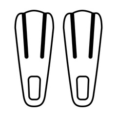 Flippers vector icon. Diving illustration sign. Dive symbol or logo.