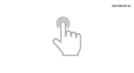Obraz premium Tap Finger Icon Vector Line Art Design