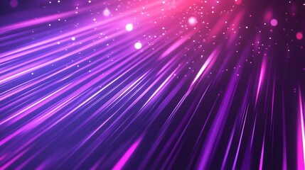 Dynamic, vibrant, diagonal lines of pink and purple light radiate across a dark background.