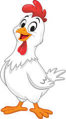 cartoon white chicken with a big smile