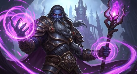 Dark Wizard Focused on Magic.