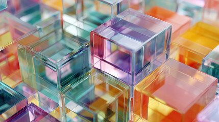 カラフルでクリアな抽象的な3Dイラスト