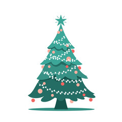 Beautifully decorated christmas tree with lights and ornaments festive holiday celebration