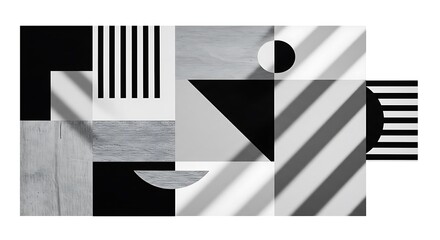 Experience the beauty of a minimalist collage emphasizing bold contrasts
