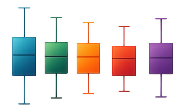 Box plot with colored boxes and whiskers