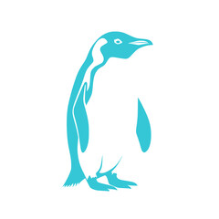 Fototapeta premium Stylized glowing penguin vector illustration for wildlife and arctic themes