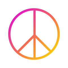 ピースマーク・グラデーション（ベクター）｜Peace Sign Gradient (Vector)