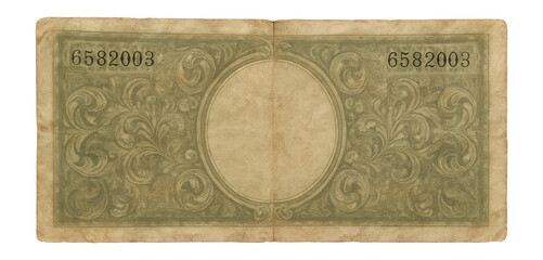 Fototapeta premium Worn banknote with faded ink