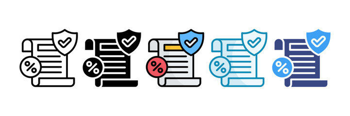 Tax Document Icon Set Multiple Style Collection