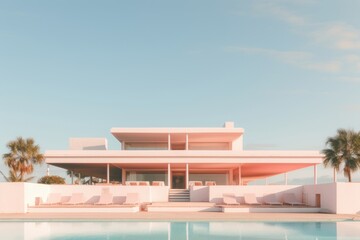 Fototapeta premium Beach resort architecture building outdoors.