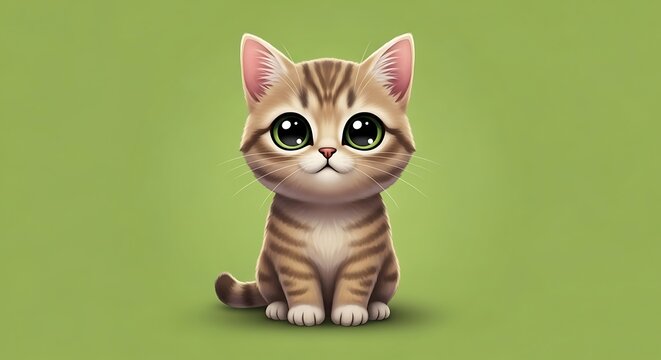 Naklejki Adorable Cartoon Kitten.