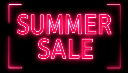 Neon pink summer sale sign