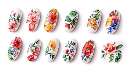 Nail Stickers for Nail Art and Decoration - Isolated on White Background