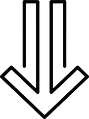 Minimalist Double Line Down Arrow Icon Vector