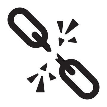 Broken cable disconnection Glyph icon