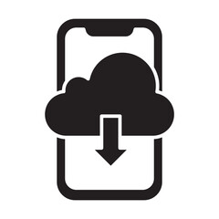Fototapeta premium Cloud storage download Glyph icon