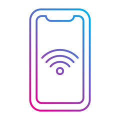 Mobile contactless payment Line Gradient icon
