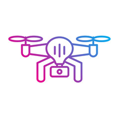 Drone aerial technology Line Gradient icon