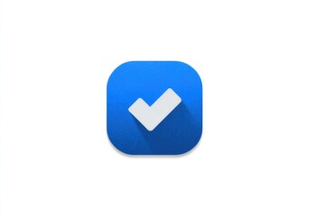 Blue square icon with white checkmark