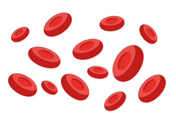 Multiple red blood cells are scattered throughout the scene