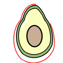 vector illustration of an avocado