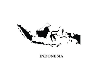 Obraz premium Indonesia Map Vector Silhouette Isolated on White