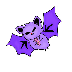 Flying Bat Cute Halloween Character