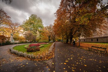 Autumn in Planty Park in Kraków, Poland