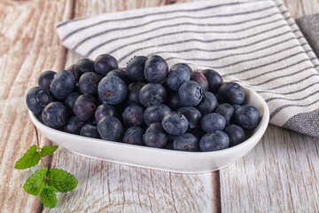 Raw ripe sweet and juicy blueberry