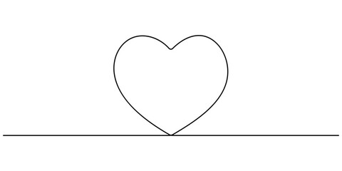 Fototapeta premium Heart. Abstract love symbol. Continuous line art drawing heart symbol vector illustration. 