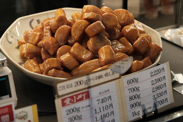 street snacks in Asakusa, Tokyo, Japan - Fried sweet potato balls