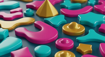 Naklejka premium Looking for a playful surface featuring colorful shapes?