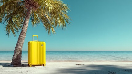Fototapeta premium tropical beach hut and a attractive yellow bug 